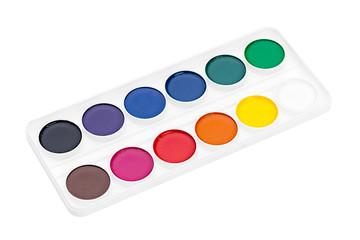 Set of watercolor paints