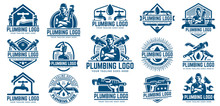 15 Plumbing Logo Template Pack, With Retro Or Vintage Style.