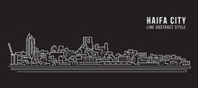 Cityscape Building Line Art Vector Illustration Design - Haifa City