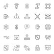 © Fuadi Alhusini - set of blockchain technology system icons with simple thin line concept and editable stroke