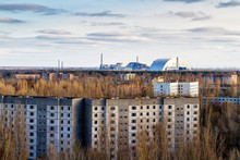 View From Roof Of 16-storied Apartment House In Pripyat Town, Chernobyl Nuclear Power Plant Zone Of Alienation, Ukraine