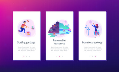 Renewable resource UI UX app interface template.