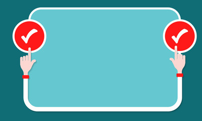 Poster - White text frame for your text and two check boxes