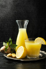 Poster - Lemonade with lemon, ginger and mint