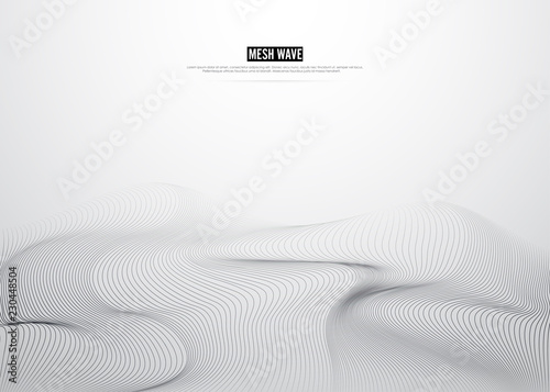 Lines mesh digital background. mountain concept design. Vector Illustration