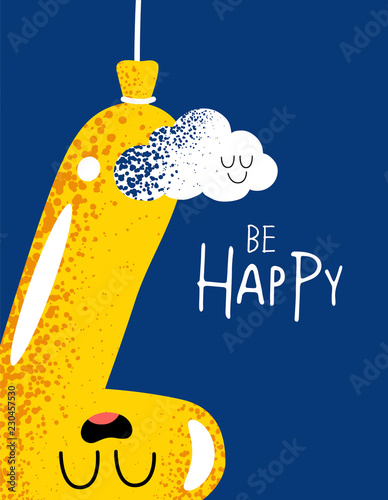 Funny Happy Birthday A Gift Card The Balloon Is Number Seven Buy This Stock Vector And Explore Similar Vectors At Adobe Stock Adobe Stock