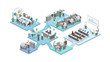 © reenya - Isometric flat 3d abstract office floor interior departments concept vector.