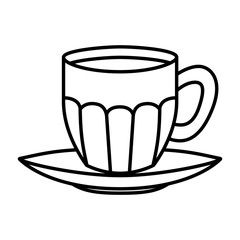 Poster - cup of coffee with plate isolated icon