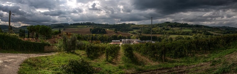 Rural panorama in Tuscany, Montespertoli, region of Florence