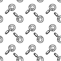 Wall Mural - Seamless pattern hand drawn pan. Doodle black sketch. Sign symbol. Decoration element. Isolated on white background. Flat design. Vector illustration