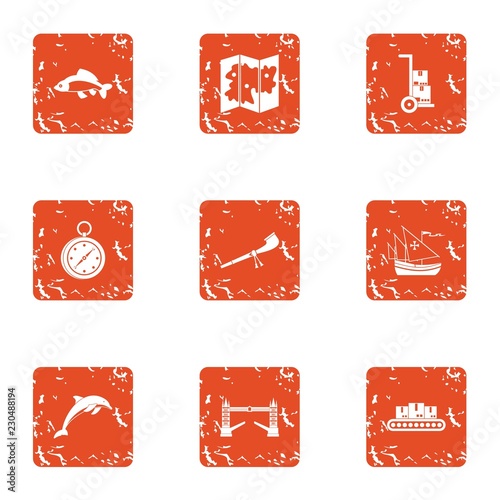 Foto  Difficult terrain icons set