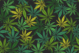 Fototapeta  - Cannabis color pattern