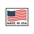 Made in USA badge with USA flag elements. Vector illustration eps 10
