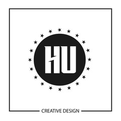 Initial Letter HU Logo Template Design