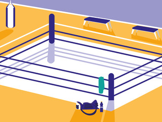 Canvas Print - boxing ring scene icon