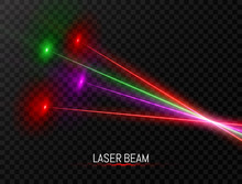 Laser Beam Collection. Colorful Laser Beam Set Isolated On Transparent Background. Neon Lines In Speed Motion. Glow Party Laser. Bright Futuristic Design Elements. Vector Illustration