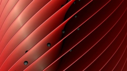 Poster - 3D animation of moving background of red wavy lines.