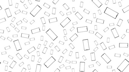 Poster - Texture, seamless pattern of modern trendy beautiful glossy expensive smart realistic isometric surround smartphones, mobile phones, touchscreen devices. The background