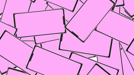 Poster - Texture, seamless pattern of modern trendy beautiful glossy expensive smart realistic isometric surround smartphones, mobile phones, touchscreen devices. The background