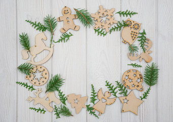 Wall Mural - Natural fresh wooden christmas backgrounds