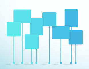 Poster - text box blue overlap vector 3d infographic template