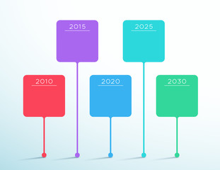 Poster - timeline colorful vector 3d box infographic template