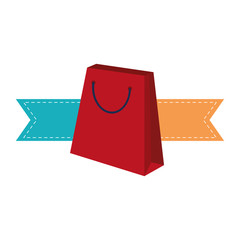 Sticker - Shopping bag with ribbon banners