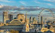 London skyline with London eye at sunny day