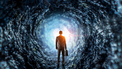 Wall Mural - businessman and cosmos concept