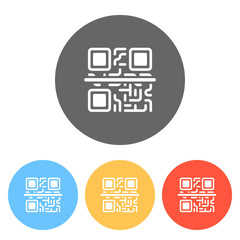 Poster - Scanning QR code. Technology icon. Set of white icons on colored circles