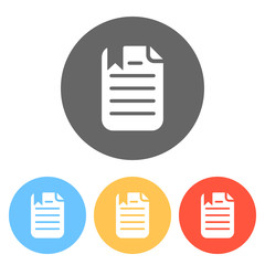 Poster - document with text and bookmark. Set of white icons on colored c