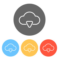 Poster - outline cloud download simple icon. linear symbol with thin outl
