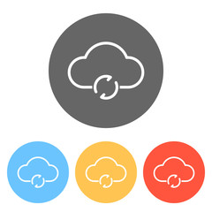 Poster - outline update simple cloud icon. linear symbol with thin outlin