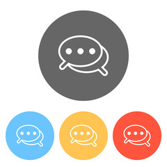 Poster - Simple chat. Couple of text clouds. Linear icon with thin outlin