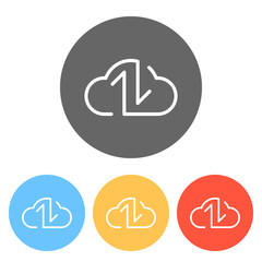Poster - Data cloud icon. Backup, restore. Upload, download. Up and Down