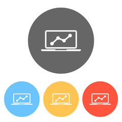 Poster - Finance graphic, grow. Set of white icons on colored circles