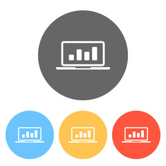 Poster - Finance graphic, grow. Set of white icons on colored circles