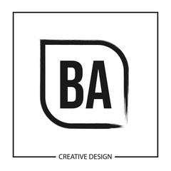 Initial Letter BA Logo Template Design