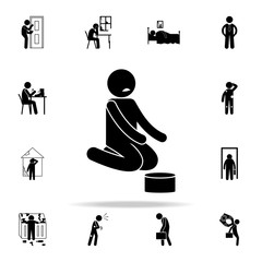 Poster - beggar icon. Poor peaple icons universal set for web and mobile