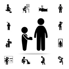 Poster - beggar childe icon. Poor peaple icons universal set for web and mobile