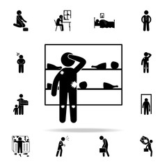 Poster - poor and hungry icon. Poor peaple icons universal set for web and mobile