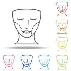Aufkleber - plastic icon. Elements of plastic syrgery in multi color style icons. Simple icon for websites, web design, mobile app, info graphics