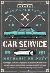 Wall Mural - Vintage car auto repair and tuning service