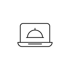 Poster - food, laptop icon. Element of food icon. Thin line icon for website design and development, app development. Premium icon