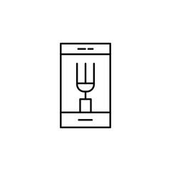 Poster - mobile, food icon. Element of food icon. Thin line icon for website design and development, app development. Premium icon