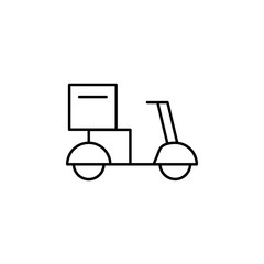 Poster - scooter, delivery icon. Element of food icon. Thin line icon for website design and development, app development. Premium icon