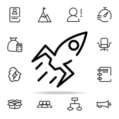 Poster - rocket icon. startups icons universal set for web and mobile