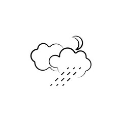 Poster - Cloud, rain, moon icon. Element of weather icon for mobile concept and web apps. Hand drawn Cloud, rain, moon icon can be used for web and mobile