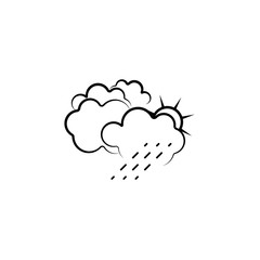 Aufkleber - Cloud, rain, sun icon. Element of weather icon for mobile concept and web apps. Hand drawn Cloud, rain, sun icon can be used for web and mobile