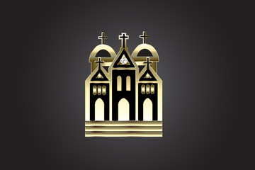 Wall Mural - Church logo gold vector